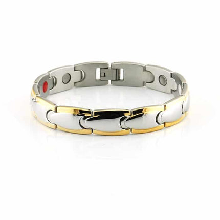 Men's Gold and Silver Stainless Steel Magnetic Bracelet - Wnkrs