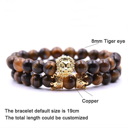 Men's Lion Decorated Charm Bracelet - Wnkrs