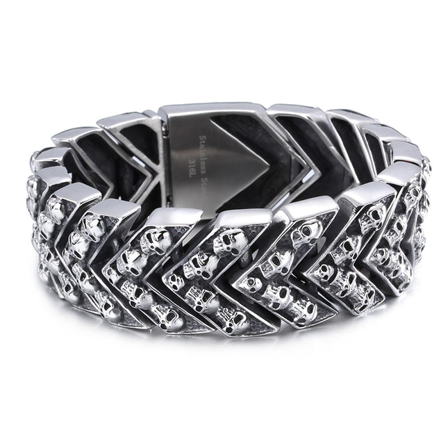 Rock Style Stainless Steel Skulls Men's Bracelet - wnkrs