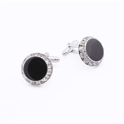 Classic Black Crystal Cufflinks - Wnkrs