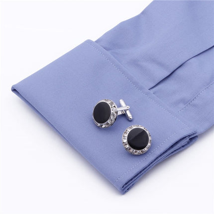 Classic Black Crystal Cufflinks - Wnkrs