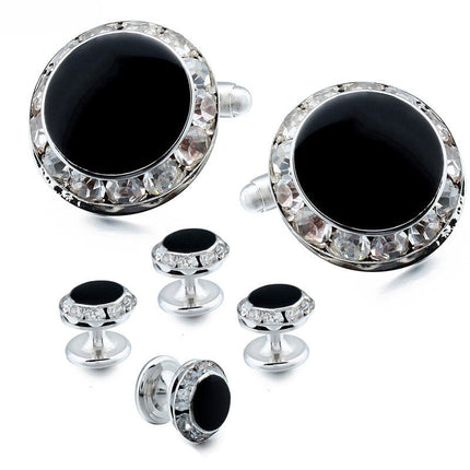 Classic Black Crystal Cufflinks - Wnkrs