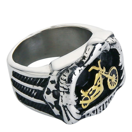 Motorcycle Emblem Stainless Steel Ring - Wnkrs