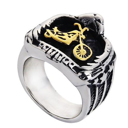 Motorcycle Emblem Stainless Steel Ring - Wnkrs