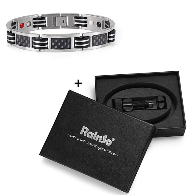 Men's Carbon Fiber Detail Magnetic Bracelet - Wnkrs