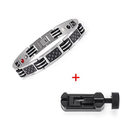 Men's Carbon Fiber Detail Magnetic Bracelet - Wnkrs