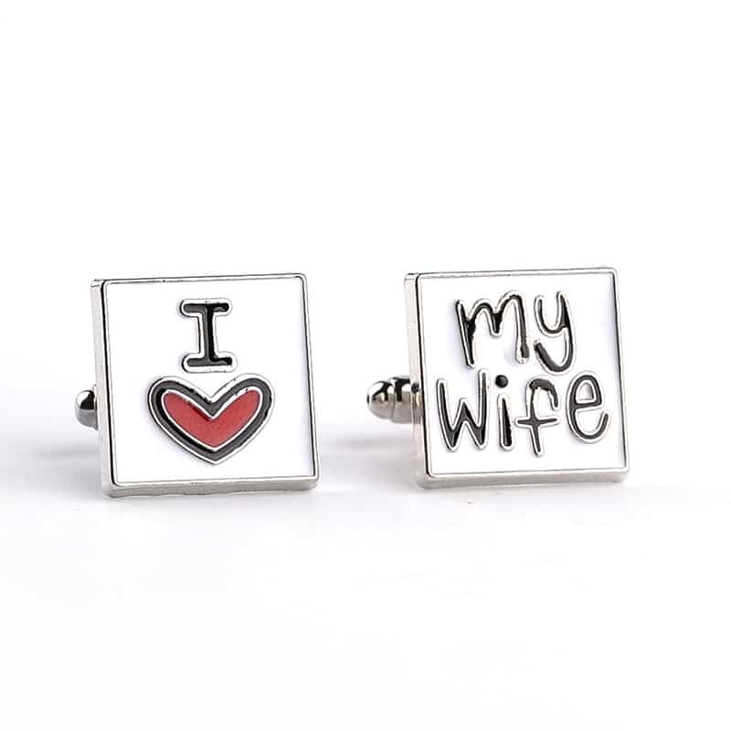 Men's I Love My Wife Cufflinks