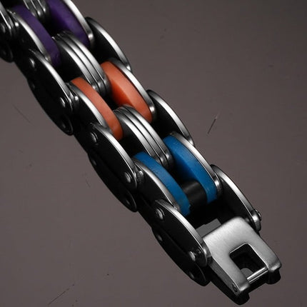 Men’s Colorful Stainless Steel Chain Bracelet - wnkrs