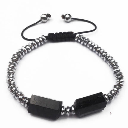 Black Toumaline and Hematite Bracelet - Wnkrs