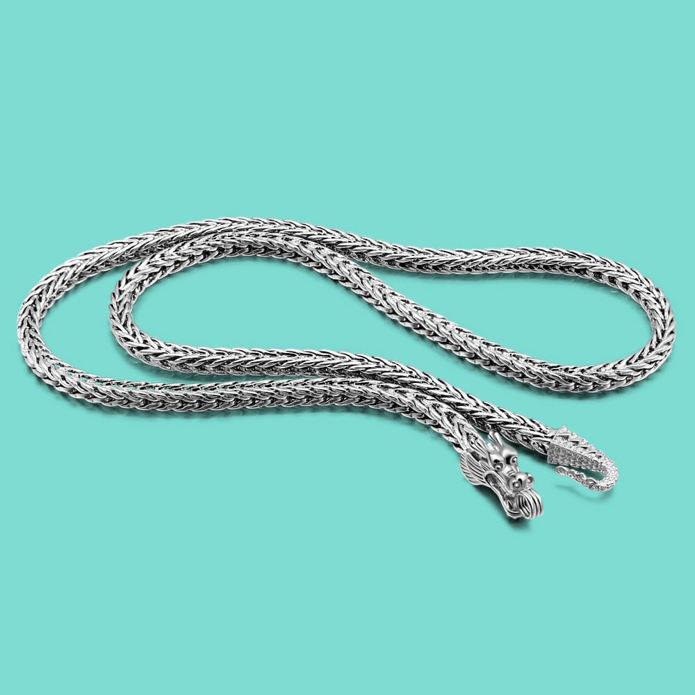 Men's 925 Silver Dragon Necklace
