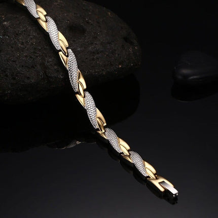 Men's Silver and Gold Magnetic Bracelet - Wnkrs