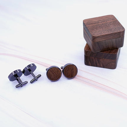 Men's Round Wooden Cuff Links - Wnkrs