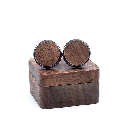 Men's Round Wooden Cuff Links - Wnkrs