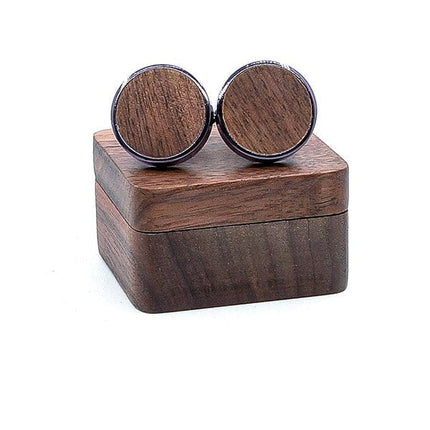 Men's Round Wooden Cuff Links - Wnkrs