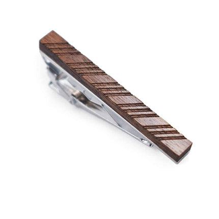 Geometric Patterned Wooden Tie Pin - Wnkrs