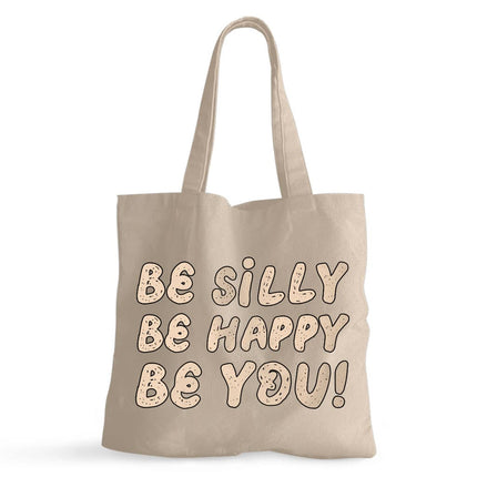 Be Happy Small Tote Bag - Be You Shopping Bag - Cool Trendy Tote Bag - wnkrs