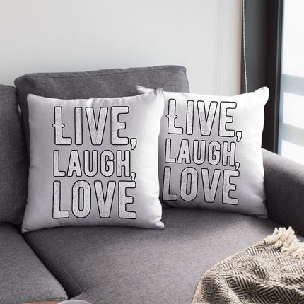 Live Laugh Love Square Pillow Cases - Trendy Pillow Covers - Cool Pillowcases - wnkrs