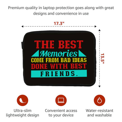 Best Friend Quotes Dell 16" Two-Sided Sleeve - Funny Design Laptop Sleeve - Graphic Laptop Sleeve with Zipper - wnkrs