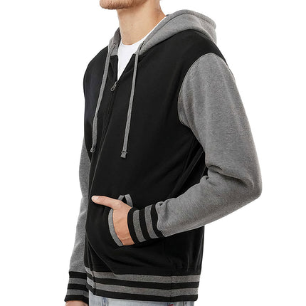 Adventure Awaits Varsity Hoodie - Inspirational Zip Hoodie - Cool Hooded Sweatshirt - wnkrs