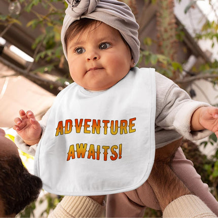 Adventure Awaits Baby Bibs - Best Design Baby Feeding Bibs - Cool Bibs for Eating - wnkrs