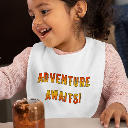Adventure Awaits Baby Bibs - Best Design Baby Feeding Bibs - Cool Bibs for Eating - wnkrs