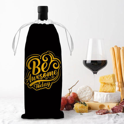 Be Awesome Today Wine Tote Bag - Motivational Wine Tote Bag - Cute Wine Tote Bag - wnkrs