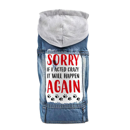 Acted Crazy Dog Denim Jacket - Funny Dog Deim Coat - Colorful Dog Clothing - wnkrs