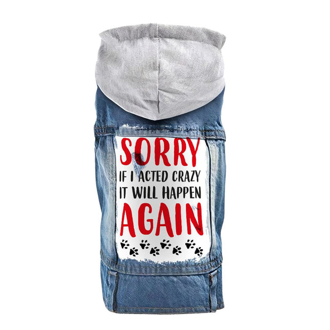 Acted Crazy Dog Denim Jacket - Funny Dog Deim Coat - Colorful Dog Clothing - wnkrs