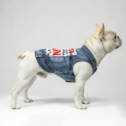 Acted Crazy Dog Denim Vest - Funny Dog Denim Jacket - Colorful Dog Clothing - wnkrs
