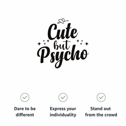 Cute but Psycho Ladies Denim Jacket with Fleece Hoodie - Cool Women's Denim Jacket - Cute Design Denim Jacket - Wnkrs