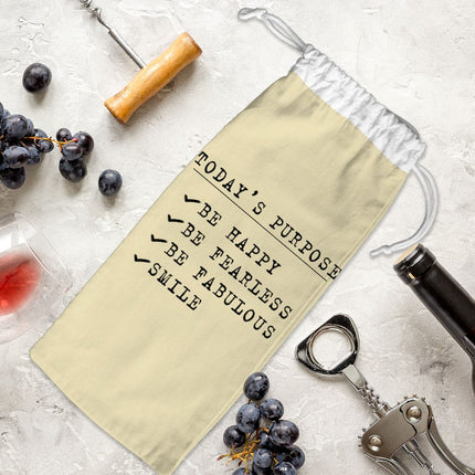Today's Purpose Wine Tote Bag - Quote Wine Tote Bag - Graphic Wine Tote Bag - wnkrs