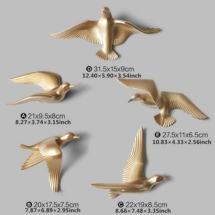 3D Birds Wall Stickers 5 Pcs Set - wnkrs