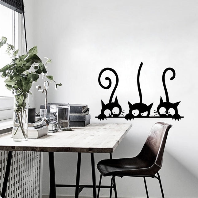 Cartoon Cats Living Room Wall Sticker - wnkrs