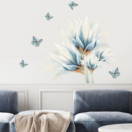 Blue Butterflies and Flower Wall Sticker - wnkrs