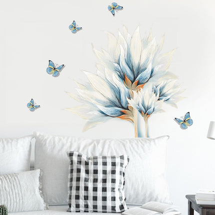 Blue Butterflies and Flower Wall Sticker - wnkrs