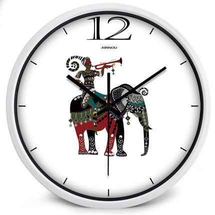 Asian Style Ethnic Quartz Clocks With Elephant Image - Wnkrs