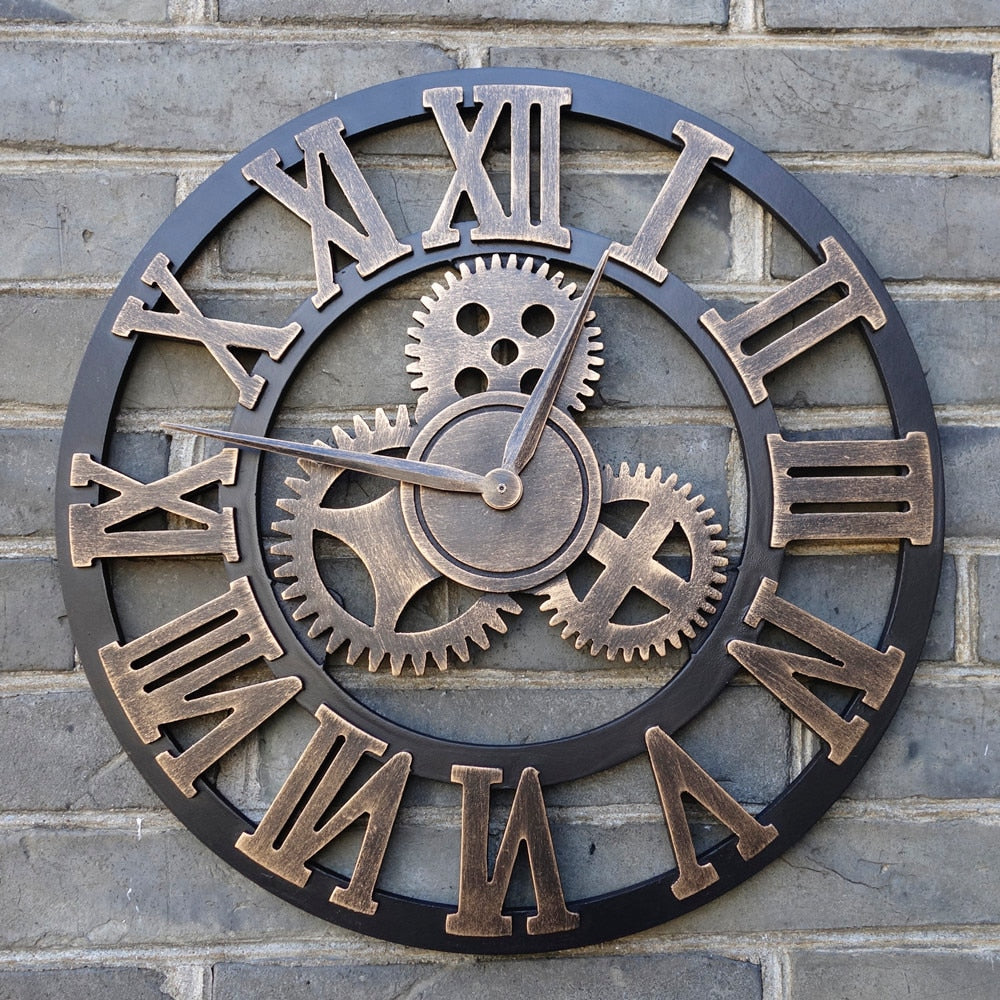 3D Retro Style Hollow Wall Clock