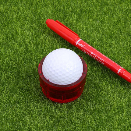 360-Degrees Red ABS Golf Ball Line Drawing Device - wnkrs