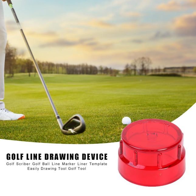 360-Degrees Red ABS Golf Ball Line Drawing Device - wnkrs
