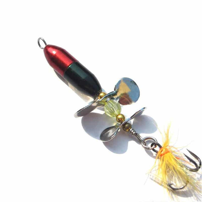 Long Metal Spinning Lure with Feather - wnkrs