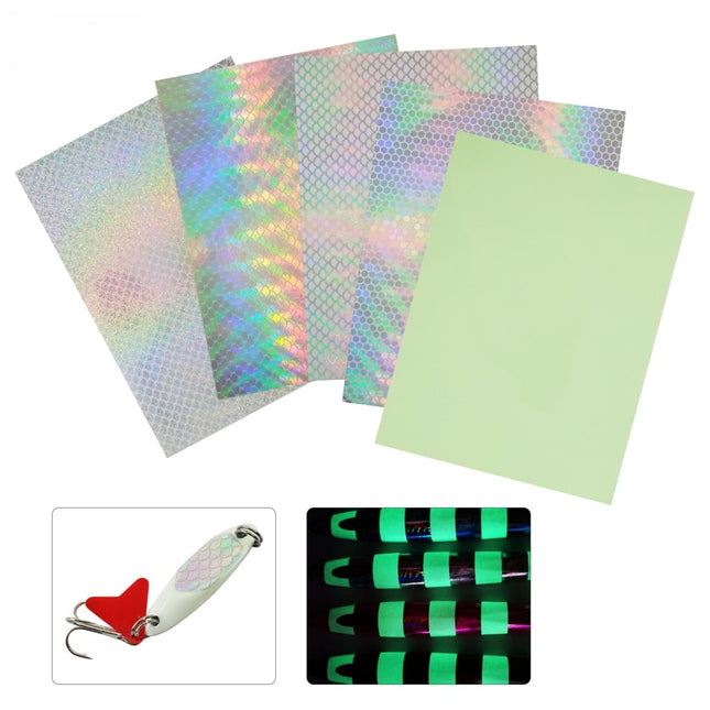 Mixed Color Holographic Adhesive Luminous Fishing Stickers 5 pcs Set - wnkrs