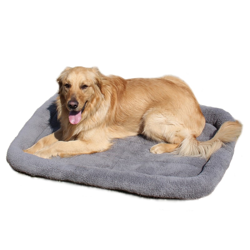 Gray Quilted Pet Mat with Raised Edge