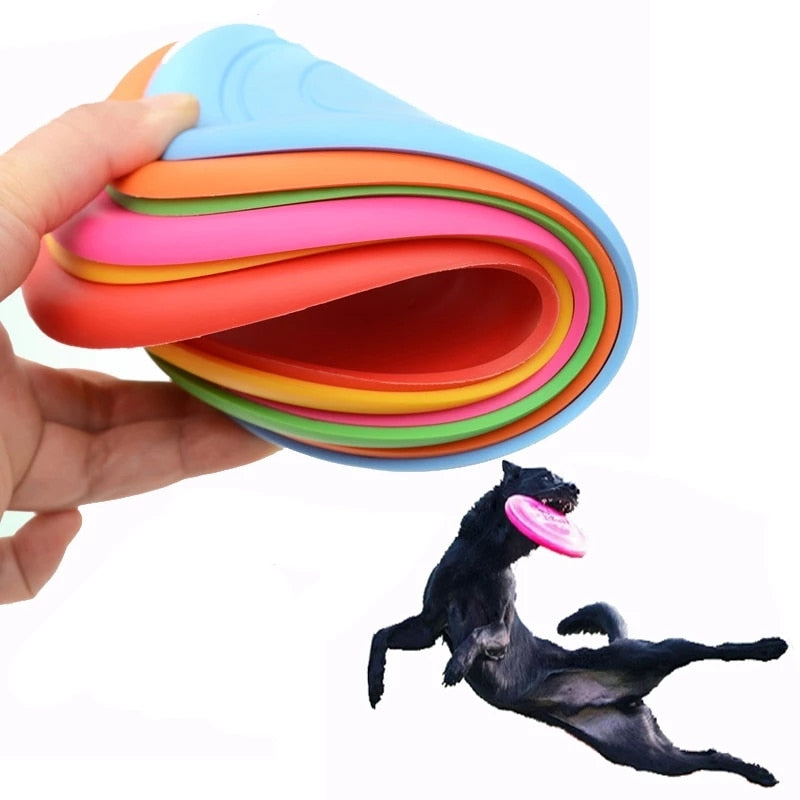 Colorful Silicone Flying Disk Dog Toy
