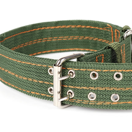 Cute Solid Army Green Canvas Dog's Collar - wnkrs