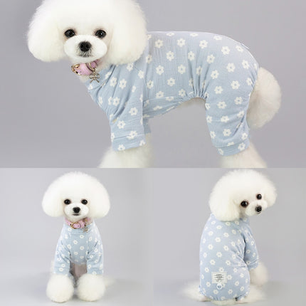 Floral Blue / Pink Cotton Dog Jumpsuit - wnkrs