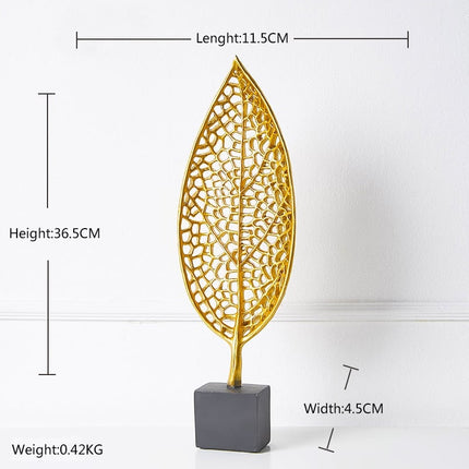Iron Palm Leaf Ornament in Gold - wnkrs