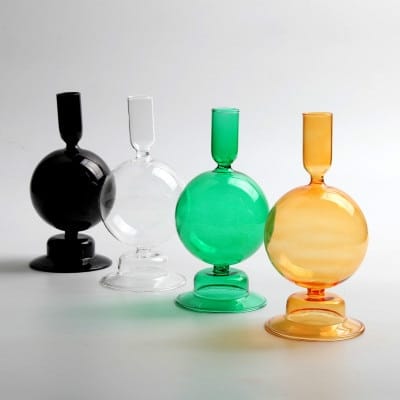 Pillar Shaped Glass Candle Holder