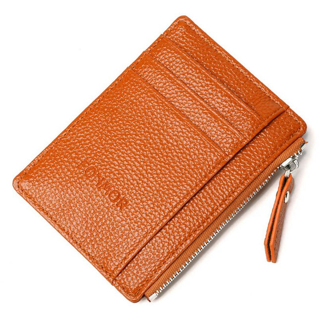 Leather Women's Credit Card and ID Holders with Zipper Closure