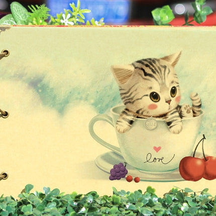 Creative Retro Cute Cat Pattern Handmade Scrapbook Photo Album - wnkrs