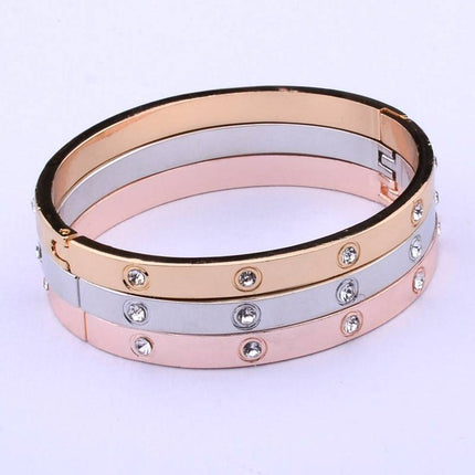 Women's Laconic Design Crystal Cuff Bracelet - Wnkrs